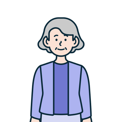 お年寄りのお客さま（女性）のイラスト