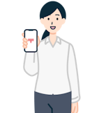 スマホを持ったお客さま（女性）2