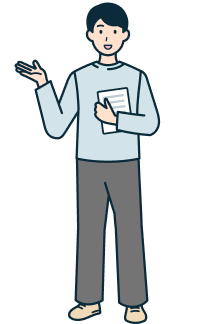 書類を持ったお客さま（男性）の全身