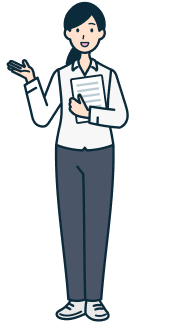 書類を持ったお客さま（女性）の全身