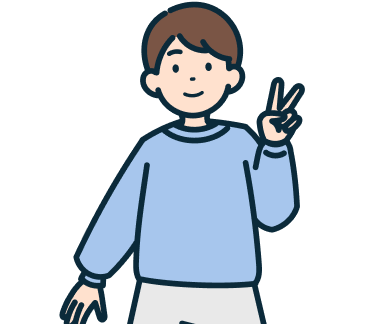 ピースする子供のお客さま（男性）