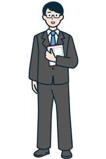 レターパックプラスを持ったその他社員（男性）の全身