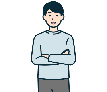 腕を組んだお客さま（男性）