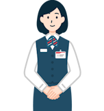 手を組んだ窓口社員（女性）2