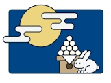 うさぎとお月見のイラスト
