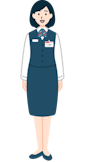 窓口社員（女性）の全身