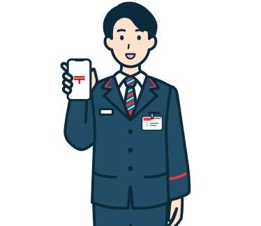 スマホを持った窓口社員（男性）2