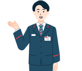 案内する窓口社員（男性）