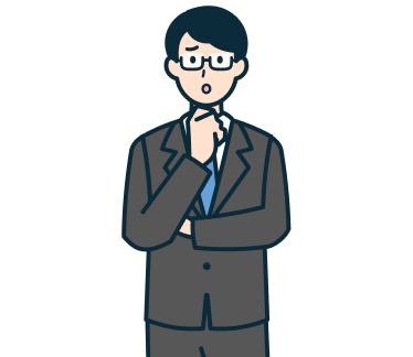 顎に手を当てた困り顔のその他社員（男性）