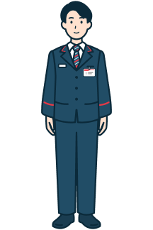 窓口社員（男性）の全身