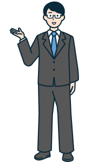 案内するその他社員（男性）の全身