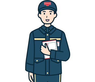 レターパックプラスを持った集配社員（男性）