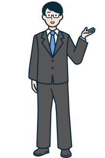 案内するその他社員（男性）の全身2