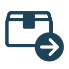 荷物と右向き矢印