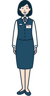 窓口社員（女性）の全身