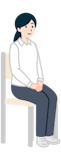 お客さま（女性）の座位斜め