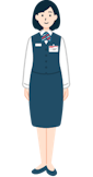 窓口社員（女性）の全身2
