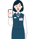 スマホを持った窓口社員（女性）２