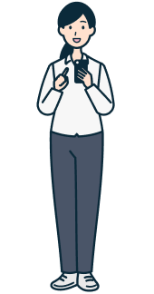 スマホを持ったお客さま（女性）の全身