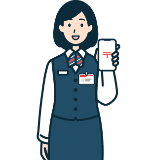 スマホを持った窓口社員（女性）3