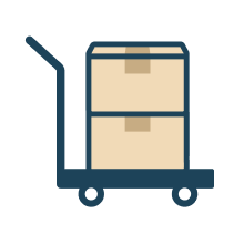 荷物を載せた台車