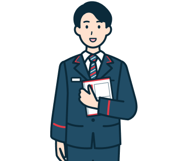 レターパックプラスを持った窓口社員（男性）