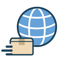 地球儀とスピード配送