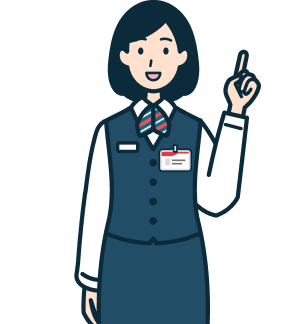 指差しする窓口社員（女性）3