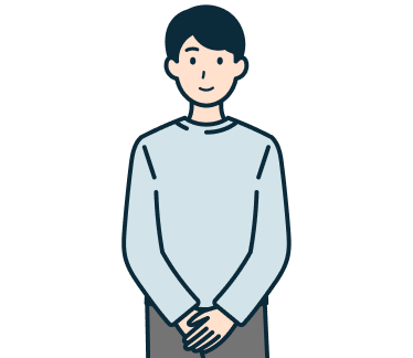 手を組んだお客さま（男性）