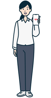 スマホを持ったお客さま（女性）の全身2