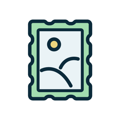 風景の切手のイラスト