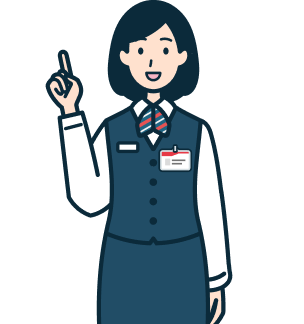 指差しする窓口社員（女性）2