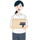 ゆうパックを持ったお客さま（女性）