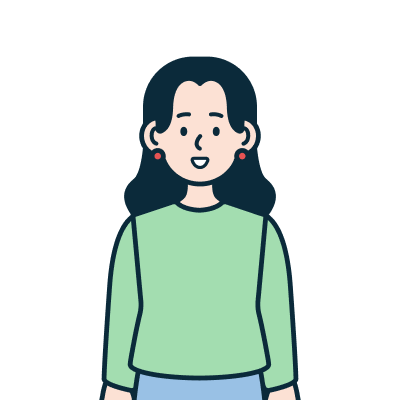 笑顔のお客さま（女性）のイラスト