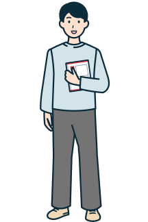 レターパックプラスを持ったお客さま（男性）の全身