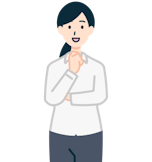 顎に手を当てたお客さま（女性）