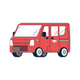 郵便配達車のイラスト