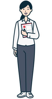 レターパックプラスを持ったお客さま（女性）の全身