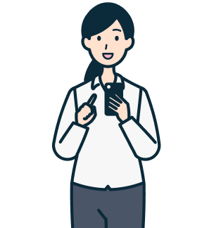 スマホを持ったお客さま（女性）