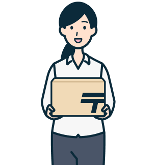 ゆうパックを持ったお客さま（女性）