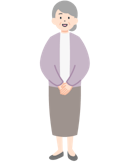 手を組んだ高齢のお客さま（女性）の全身