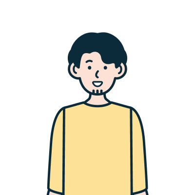 笑顔のお客さま（男性）のイラスト