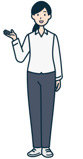 手を上げたお客さま（女性）の全身