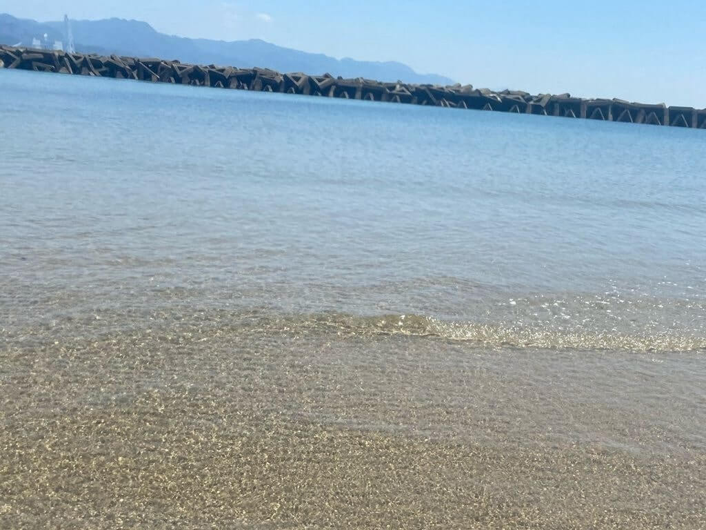 癒しの風景絵画＊どこまでも続く海 波打ち際 コバルトブルー