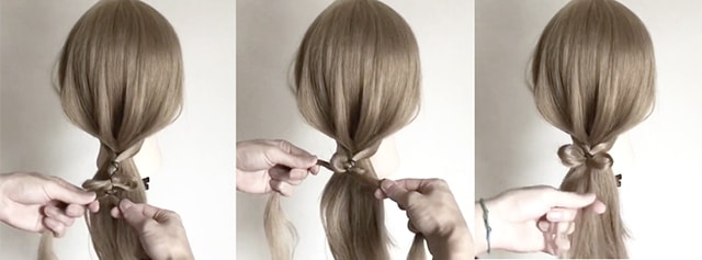 ゴムだけでできる特殊なリボンの作り方