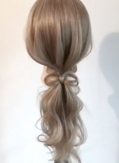 ゴムだけでできる特殊なリボンの作り方