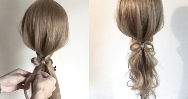 ゴムだけでできる特殊なリボンの作り方