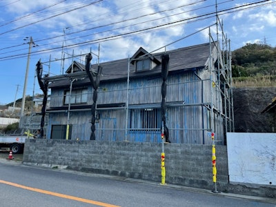 淡路市　平屋　仮設足場工事