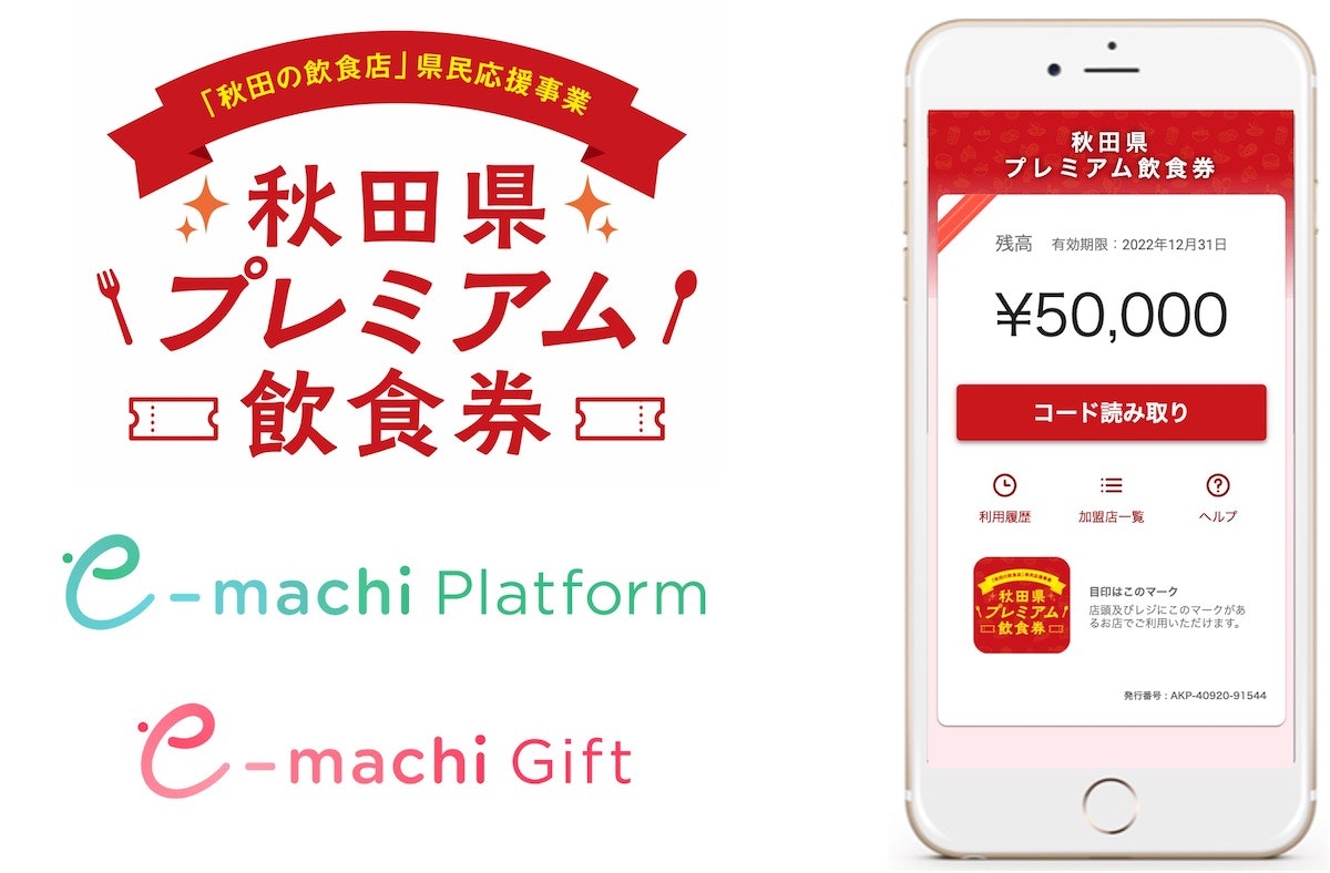 新型コロナウイルス感染症緊急経済対策として秋田県に「e街プラットフォーム」を提供「秋田県プレミアム飲食券」電子版の運用基盤として2度目となる採用に 〜購入した複数の電子飲食券を合算して利用できる機能を初実装～ | 株式会社ギフティ