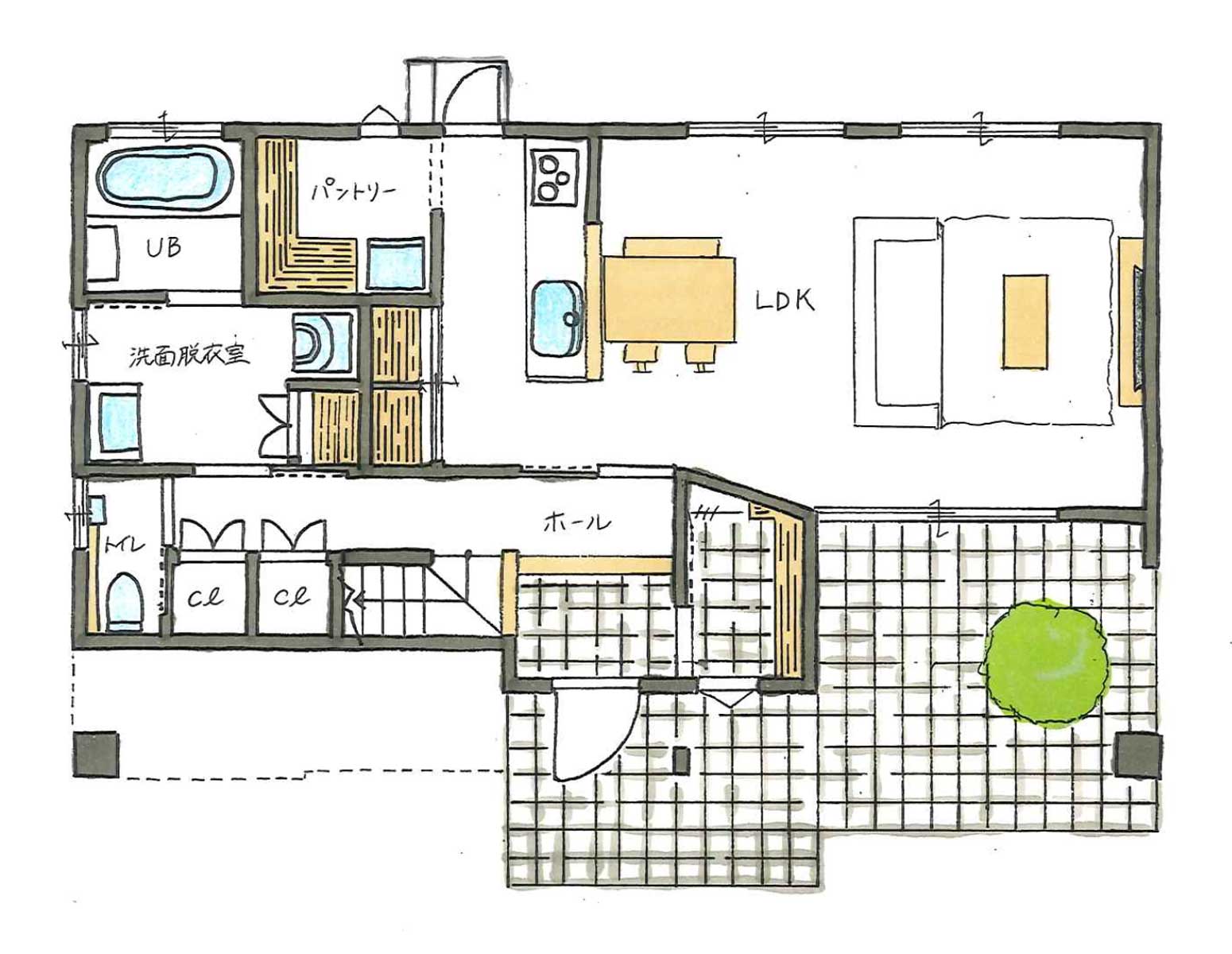 一階の間取り図